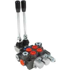 Hydraulic Directional Double Acting Control Monoblock Valve, 2 Spool 11GPM SAE Ports w/Joystick Hydraulic Directional Control Valve 3625 PSI Tractors Loaders Tanks