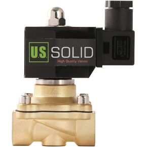 U.S. Solid 3/4" Brass Electric Solenoid Valve 12V DC Normally Closed VITON Air Non-potable Water Oil Fuel