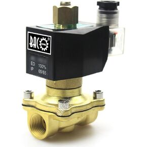 BACOENG 3/4" DC12V Electric Solenoid Valve (NPT, Brass, Normally Open)