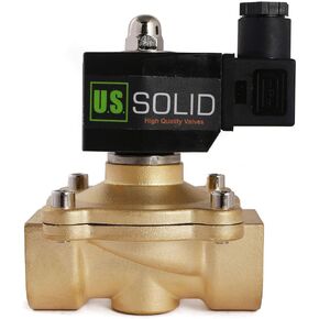 U.S. Solid 1" Brass Electric Solenoid Valve 12V DC Normally Closed VITON Air Non-potable Water Oil Fuel