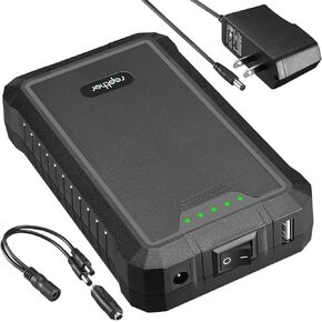 Rapthor Rechargeable 12V 6500mAh / 5V 13000mAh DC Output Lithium ion Battery Pack with Fast Charger for Heated Jacket LED Strip Lights CCTV Camera Phones, Compatible with Spectra Pump