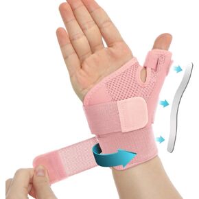 Thumb Splint with Wrist Brace - Thumb Support Brace for Wrist Hand Thumb Stabilizer Fits Both Right Left Hand for Men and Women (Beige)