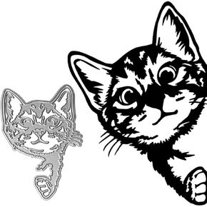 Realistic Cat Cutting Dies Metal Cutting Dies Embossing Stencil for Scrapbooking, Cards, Card Making Scrapbooking Cutting Dies DIY Card Making Accessories