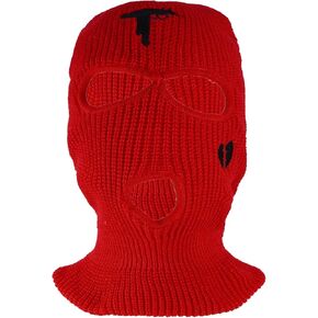 3 Hole Knitted Warm Full Face Cover Thermal Cycling Head Cover Helmet Liner Knit Balaclava Ski Mask for Adult Outdoor Sports