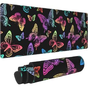 Butterfly Gaming Mouse Pad Large Desk Mat Extended Keyboard Pads Waterproof for Office Work Learning
