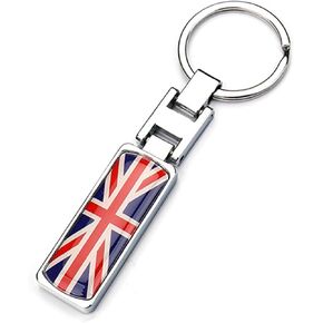 British Flag Keychain UK Flags Metal Key Ring Union Jack Keychains Emblem Badge Britain Keyring Chain,2.7inch England Flag Keychain