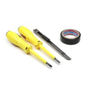 Fielect 5Pcs Tester Screwdriver, Contact Voltage Tester Pen Light Circuit Tester Voltage Detecter Pen Electric Test Pen Screwdriver 3.5mm Dual Head Slot AC 100-500V