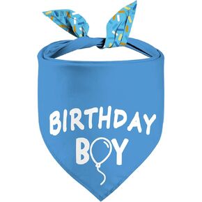 Birthday Boy Dog Bandanas, Reversible Dual-Layer Birthday Design Holiday Puppy Dog Kerchief Gifts (02)