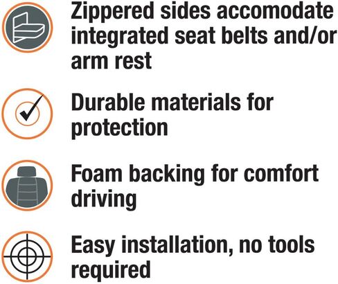 BDK SC-640-BG Pick-up 60/40 Beige Split Bench Premium Regal Custom Seat Cover with Opening Center Armrest Adj. Headrest, 1 Pack in Saudi Arabia