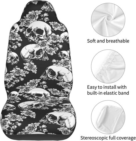 2 PCS Car Seat Covers Vehicle Cushion Protector, Auto Interior Accessories Universal Fit Most Car, Truck, SUV, or Van Butterfly in Saudi Arabia