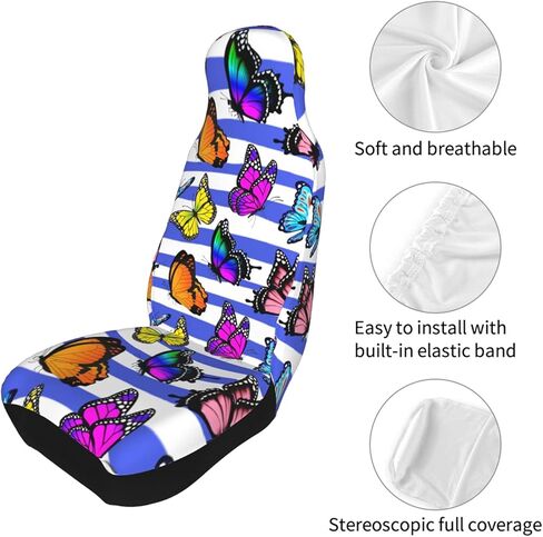 قطعتان من أغطية مقاعد السيارة الأمامية للنساء، واقي مقعد السيارة العالمي باللون الأسود الفطري in Kuwait