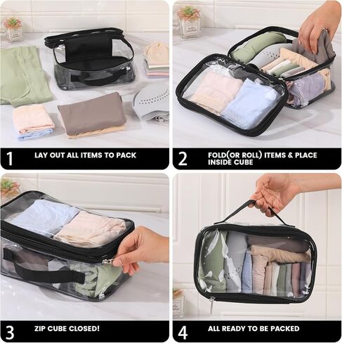 Large clear travel pouch,TSA approved toiletry reusable organizer with zipper proof purse makeup case carry On (Pink) in Saudi Arabia