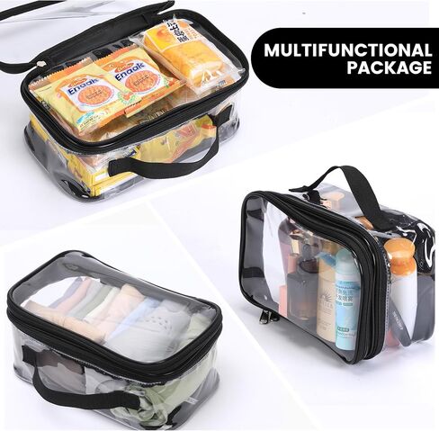 Large clear travel pouch,TSA approved toiletry reusable organizer with zipper proof purse makeup case carry On (Pink) in Saudi Arabia