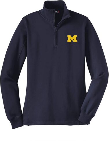 UGP Campus Apparel الشعار الأساسي للرابطة الوطنية لرياضة الجامعات (NCAA) على الصدر الأيسر، بلوفر نسائي ملون بسحاب على شكل حرف Q، الكلية، الجامعة in Kuwait