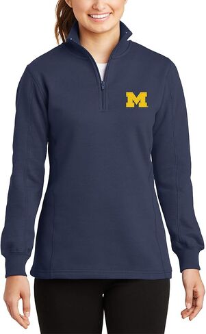 UGP Campus Apparel الشعار الأساسي للرابطة الوطنية لرياضة الجامعات (NCAA) على الصدر الأيسر، بلوفر نسائي ملون بسحاب على شكل حرف Q، الكلية، الجامعة in Kuwait