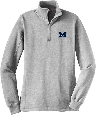 UGP Campus Apparel الشعار الأساسي للرابطة الوطنية لرياضة الجامعات (NCAA) على الصدر الأيسر، بلوفر نسائي ملون بسحاب على شكل حرف Q، الكلية، الجامعة in Kuwait