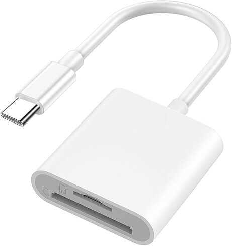USB-C to Micro SD/SD Card Reader Compatible with iPhone 15, iPad Pro, MacBook Pro/Air, iMac M1 M2, Chromebook, XPS, Galaxy S22/S23 and More (SD TF Port) in Kuwait