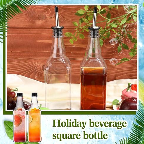 Dandat 6 Packs 800ml Plastic Empty Syrup Bottles with Lids and Pourers Speed Pour Long Neck Bottles Bulk Pour Containers for Oil Juice Syrup Coquito Drink for Kitchen Bar Holiday Drink Party in Saudi Arabia