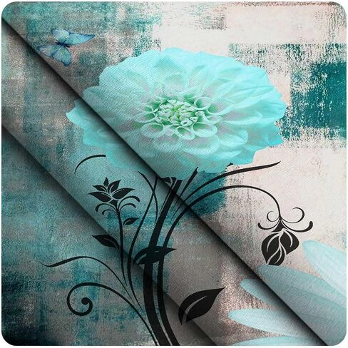 البط البري الفيروز الزهور الستائر 2 لوحات مجموعة جروميت مزرعة ديزي فراشة الحديثة مجردة ستائر التعتيم الخصوصية ديكور المنزل نافذة الستارة لغرفة النوم غرفة المعيشة 52x84 بوصة in Kuwait