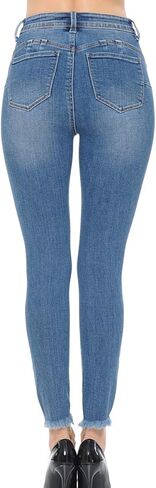WAX JEAN Women's 'Butt I Love You' High Rise Push Up Jeans - Vintage-Inspired Exposed Button Skinny Denim in Kuwait