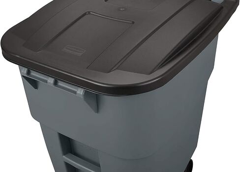 Rubbermaid Commercial Products Brute Rollout Plastic Trash/Garbage Can/Bin with Wheels, 65 GAL, for Restaurants/Hospitals/Offices/Back of House/Warehouses/Home, Gray (FG9W2100GRAY) in Saudi Arabia