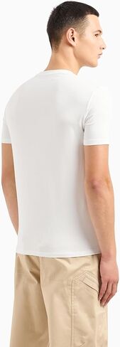 تي شيرت A｜X ARMANI EXCHANGE للرجال ذو قصة ضيقة ورقبة على شكل حرف V من القطن بشعار قابل للتمدد in Kuwait