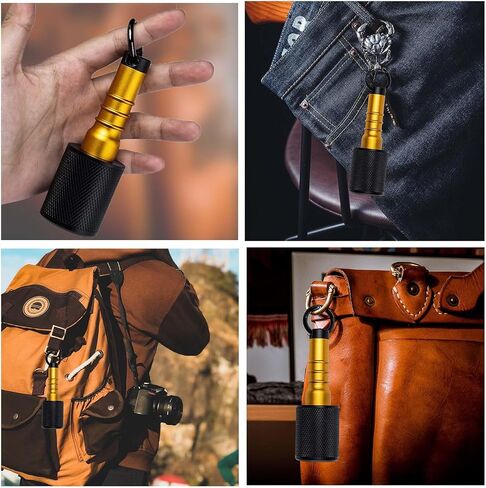 Metal Waterproof Pill Container for Travel, Portable Small Pill Box for Keychain, Black & Gold Pill Bottle EDC for Outdoor Vacation, 2 Compartment Medicine Pill Organizer for Men Gifts. in Saudi Arabia