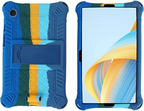 Tablet Case for Samsung Galaxy Tab A9 8.7 Inch 2023 Model (SM-X110/X115/X117),Soft Anti-Stress Silicone Case with Adjustable Height Stand/Pencil Holder/Shoulder Strap/Pen for Galaxy (Colorful Blue) in Saudi Arabia