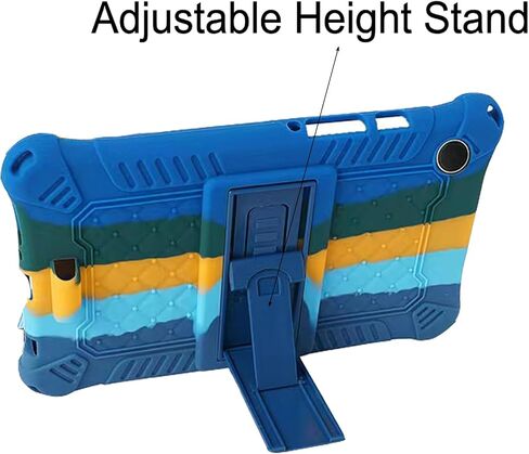 Tablet Case for Samsung Galaxy Tab A9 8.7 Inch 2023 Model (SM-X110/X115/X117),Soft Anti-Stress Silicone Case with Adjustable Height Stand/Pencil Holder/Shoulder Strap/Pen for Galaxy (Colorful Blue) in Saudi Arabia