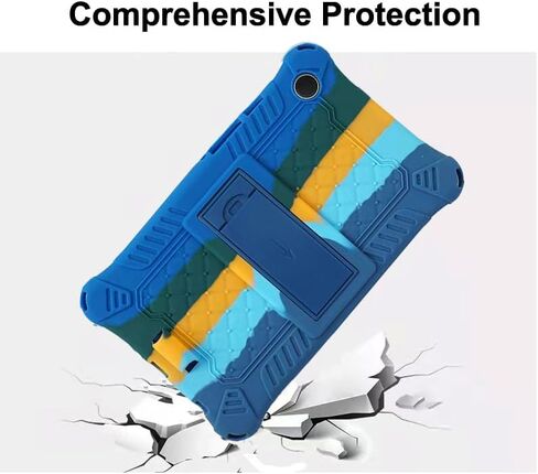 Tablet Case for Samsung Galaxy Tab A9 8.7 Inch 2023 Model (SM-X110/X115/X117),Soft Anti-Stress Silicone Case with Adjustable Height Stand/Pencil Holder/Shoulder Strap/Pen for Galaxy (Colorful Blue) in Saudi Arabia