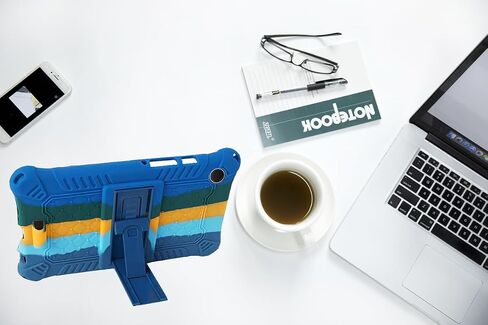 Tablet Case for Samsung Galaxy Tab A9 8.7 Inch 2023 Model (SM-X110/X115/X117),Soft Anti-Stress Silicone Case with Adjustable Height Stand/Pencil Holder/Shoulder Strap/Pen for Galaxy (Colorful Blue) in Saudi Arabia