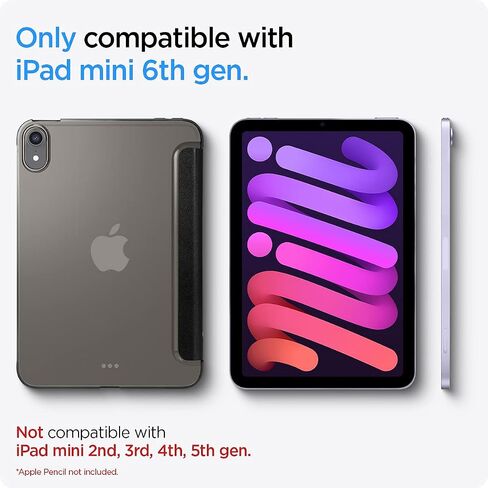 Spigen Smart Fold Designed for iPad Mini 6 Case/iPad Mini 6th Generation Case 8.3 Inch (2021) - Black in Saudi Arabia