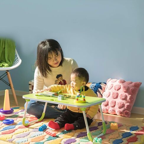 Basicwise Bed Tray Laptop Foldable Table, Kids Lap Desk Homework Table (Green) (QI003987.GN) in Saudi Arabia