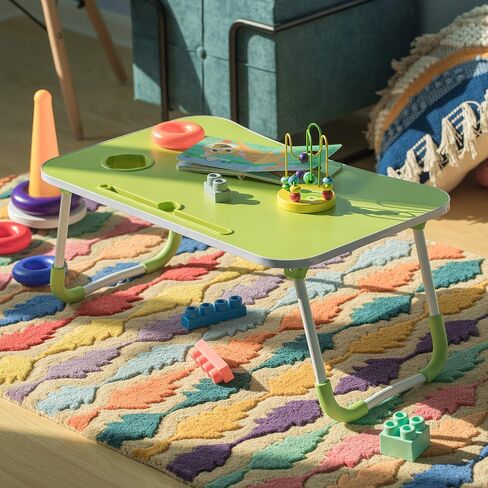 Basicwise Bed Tray Laptop Foldable Table, Kids Lap Desk Homework Table (Green) (QI003987.GN) in Saudi Arabia