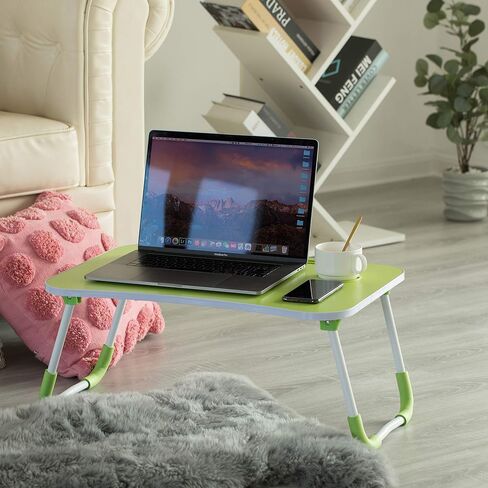 Basicwise Bed Tray Laptop Foldable Table, Kids Lap Desk Homework Table (Green) (QI003987.GN) in Saudi Arabia