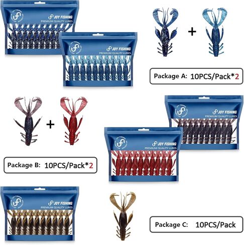 Crappie Lures Kit,Soft Plastic Fishing Lures,Weedless Worm for Bass,JoyFishing Curly-Tail Swim-Bait Fishing Lure,Power Bait Scent Fishing Soft Bait(10/20Pcs) in Saudi Arabia