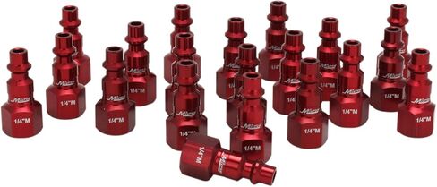 Milton 728MC-20 ColorFit Plugs, M-style Red, 1/4" NPT Female, Box of 20 in Saudi Arabia