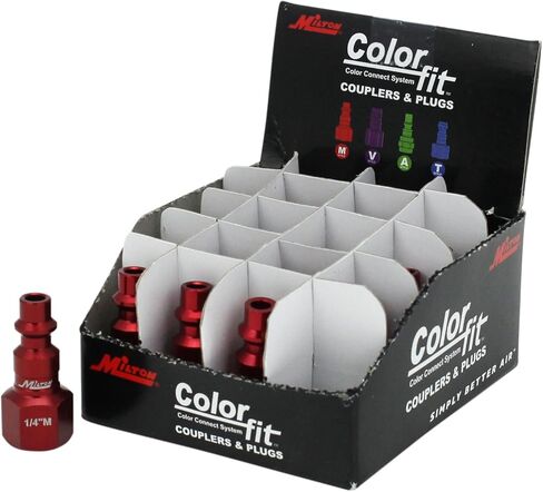Milton 728MC-20 ColorFit Plugs, M-style Red, 1/4" NPT Female, Box of 20 in Saudi Arabia