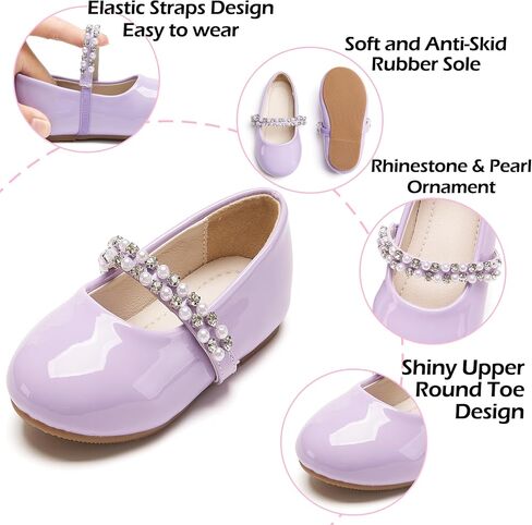 Toddler Flower Girl Dress Shoes - Little Girl Ballet Flats for Wedding Party in Saudi Arabia