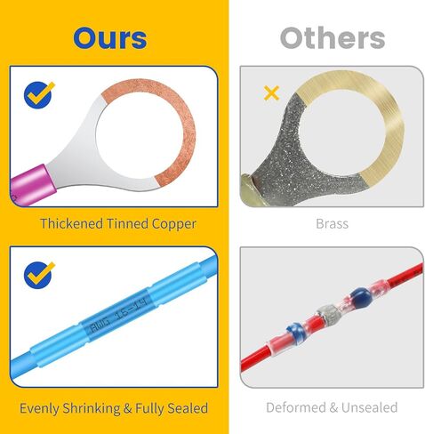 120PCS Heat Shrink Wire Connectors,Heat Shrink Butt Connector,Self-Welding Marine Waterproof and Wear-Resising Connector Terminal Insulation Ring Butt Connector in Saudi Arabia
