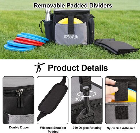 Disc Golf Bag, Disc Golf Starter Bag with Removable Padded Dividers, Lightweight and Water-resistant Fits Up to 13+ Discs, Great for Disc Golf Sports Beginners in Saudi Arabia
