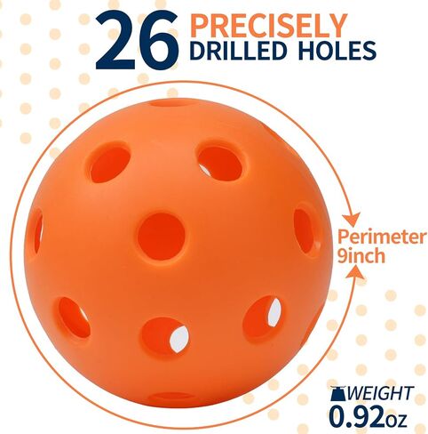 Outdoor/Indoor Pickleball Balls 26/40 Holes-Pickleball Balls USAPA Standard Pickleball Accessories Set - High Resilience & Durability Pickle Balls in Saudi Arabia