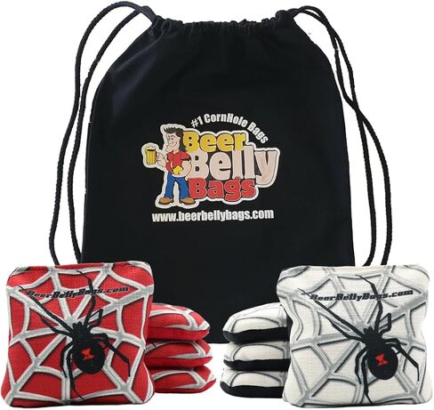 Cornhole - Competitive Series 8 Bags Resin Filled - Double Sided - Sticky Side | Slick Side - Basketweave in Saudi Arabia