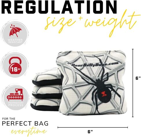 Cornhole - Competitive Series 8 Bags Resin Filled - Double Sided - Sticky Side | Slick Side - Basketweave in Saudi Arabia