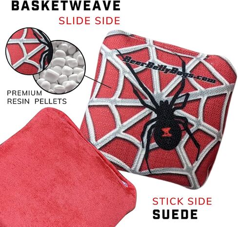 Cornhole - Competitive Series 8 Bags Resin Filled - Double Sided - Sticky Side | Slick Side - Basketweave in Saudi Arabia
