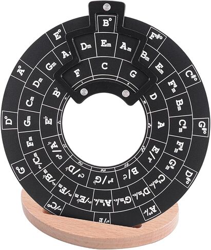 Metal Melody Tool, FOVERN1 Black Circle of Fifths Wheel with Stand Holder, Musical Melody Chord Tool for Musicians, Songwriters, Beginners in Saudi Arabia
