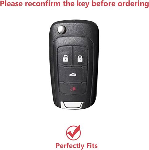 for Chevy Key Fob Cover Compatible with Chevrolet Equinox Camaro Cruze Malibu Impala Sonic GMC Terrain Buick Allure Encore Lacrosse Regal Verano TPU Car Key Case Shell with Metal Keychain (Grey White) in Saudi Arabia
