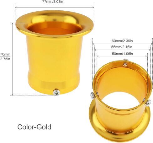 Windance 50mm CNC Aluminum Alloy Carburetor Air Filter Trumpet Velocity Stack Funnel Fit for PE VM 21mm / 24mm / 26mm / 28mm / 30mm, Carb Intake Wind Horn Cup (Black, 50mm) in Saudi Arabia