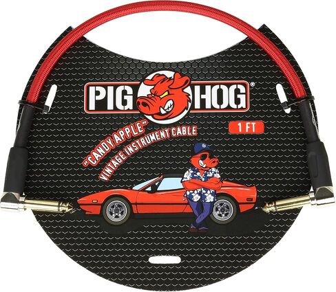 Pig Hog PCH1AGR Right-Angle 1/4" Amplifier Grill Instrument Patch Cable, 1 Foot in Kuwait