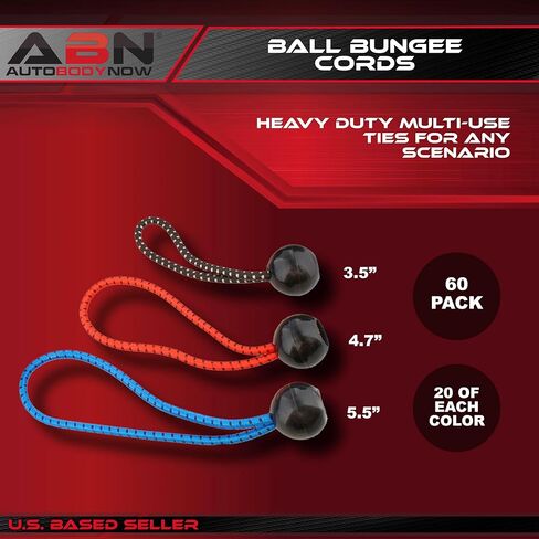 ABN Bungee Cords with Balls - 25 Pack Black Ball Bungee Cords - 6 Inch Ball Bungee Straps to Tie Down Tarps, Tents, Canopies, and Shelters in Saudi Arabia